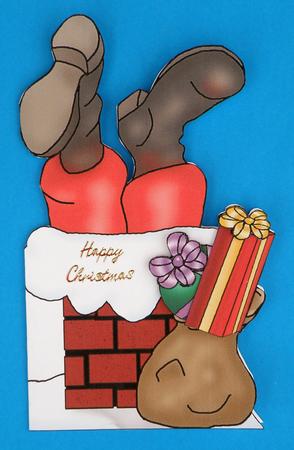 Santa Got Stuck Shaped Card by Suzi Cooper