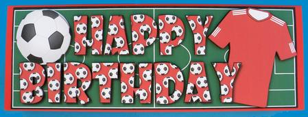 Football Fan Birthday (red) Large Dl by Suzi Cooper