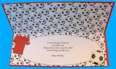 Football Fan Birthday (red) Insert by Suzi Cooper