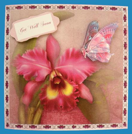 Orchid Cut and Fold Square Card by Suzi Cooper