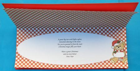 Christmas Bear Insert for Large Dl (red) by Suzi Cooper