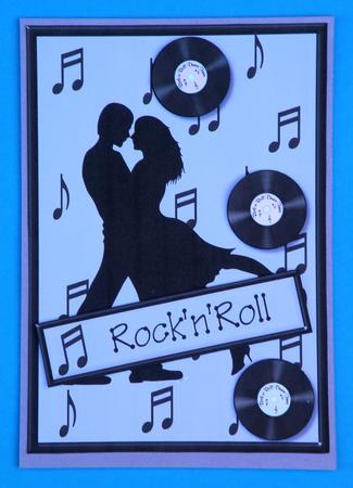 Rock 'n' Roll Blue Quick Card by Suzi Cooper
