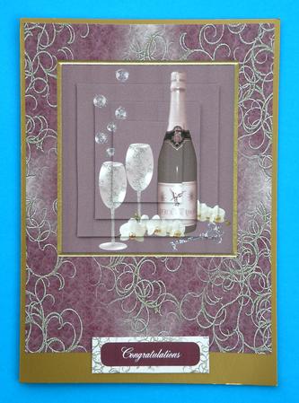 Congratulations Champagne Bottle with Bubbles by Suzi Cooper
