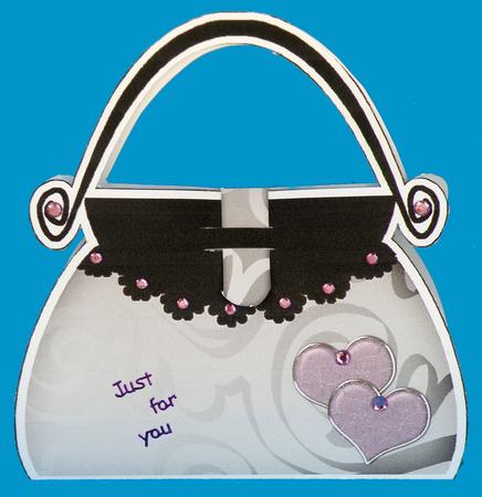 Romantic Hearts Handbag Shaped Treat or Favour Box Sheet 2 by Suzi Cooper