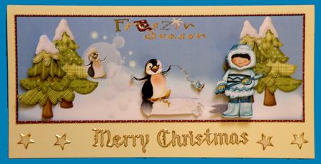 Fun on Ice Large Dl with Decoupage by Suzi Cooper
