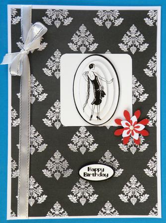 Royal Damask Backing Paper - Silver on Black by Suzi Cooper