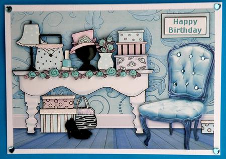 Girly Chic Blue Decoupage by Suzi Cooper