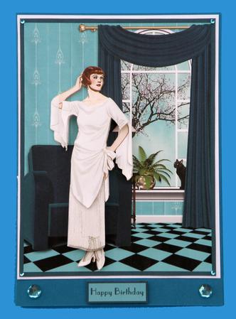 Elegant Deco Card Front and Decoupage by Suzi Cooper