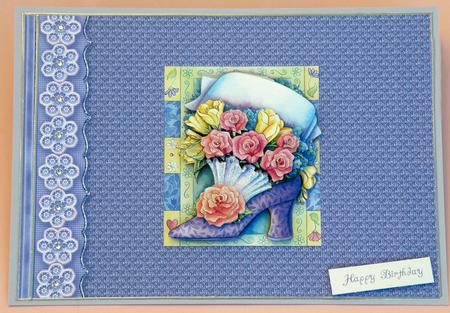 Purple Embossed with Embroidered Flower Border by Suzi Cooper