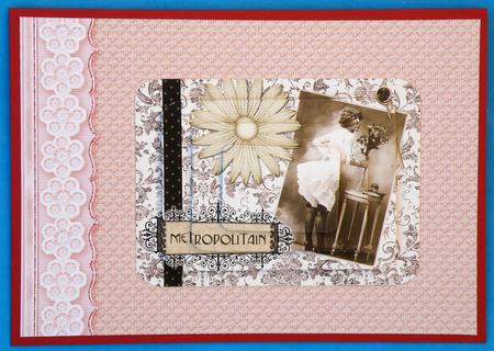 Pale Peach Embossed with Embroidered Flower Border by Suzi Cooper