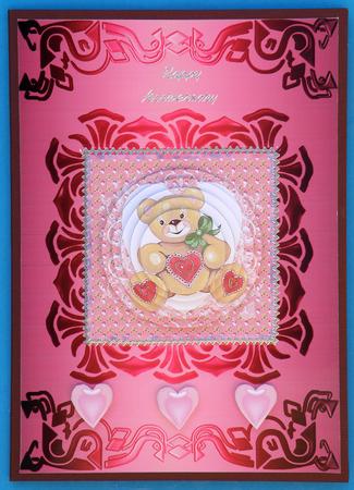 Art Deco Card Front in Cherry by Suzi Cooper