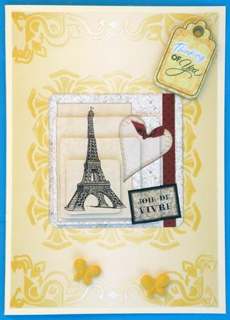 Art Deco Card Front in Tangerine by Suzi Cooper