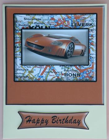 Not Your Average Vw - Quick 6 x 6 Card with Decoupage by Suzi Cooper