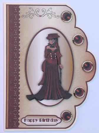 Rose Red Scallop Edge Card Front by Suzi Cooper