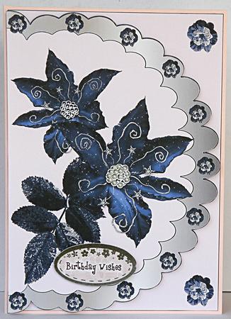 Navy Flowers Envelope Card by Suzi Cooper