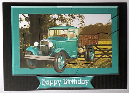 Male Card - 1930's Truck Scalloped Corner Stacker by Suzi Cooper