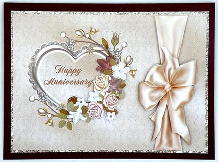 Heart Frame & Flowers - Anniversary by Suzi Cooper