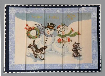 Christmas Snow Couple Playing Card Front and Panels by Suzi Cooper