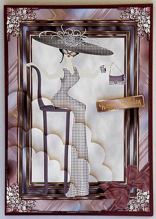 Lilac and Gold Modern Lady Wavey Edge Corner Stacker by Suzi Cooper