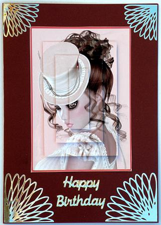 Vintage Lady Portrait Pyramid (pink) by Suzi Cooper