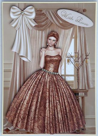 Elegant Lady in Ball Gown, with Drapes by Suzi Cooper