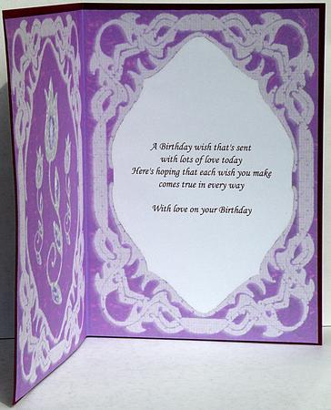 Diamond Framed Silver Flowers on Purple Foil Insert by Suzi Cooper