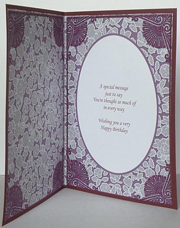 Amethyst Perfume 7x5in Half Lace Insert for Cards by Suzi Cooper