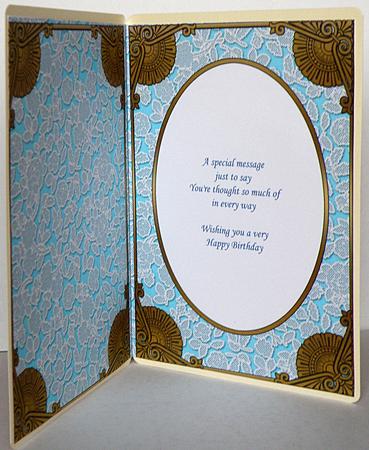 Aquamarine Perfume 7x5in Half Lace Insert for Cards by Suzi Cooper
