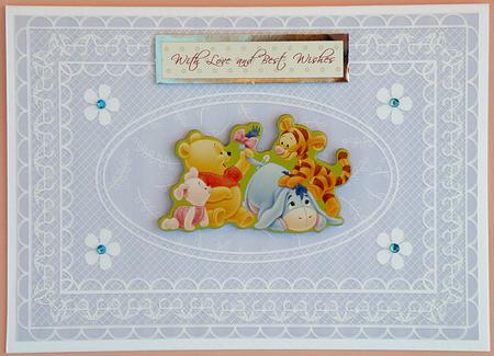 Butterfly Lace Card Front in Pale Blue by Suzi Cooper