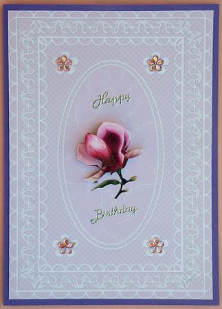 Butterfly Lace A4 Card Front in Lilac by Suzi Cooper
