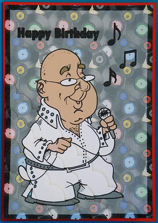 The Karaoke Dude Shell Edged Corner Stacker Card by Suzi Cooper