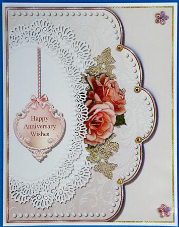 Anniversary Wishes Scalloped Edge Card Topper by Suzi Cooper