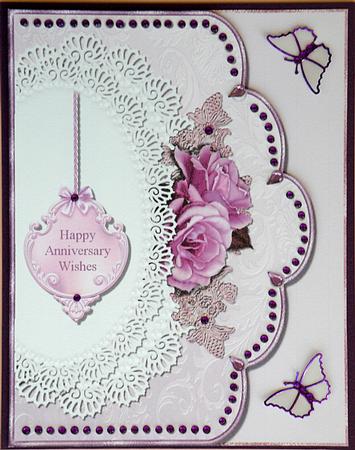 Anniversary Wishes Scalloped Edge Card Topper 2 by Suzi Cooper