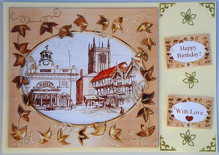 Ludlow Butter Cross Shropshire Card Frame Sentiments & Gift by Suzi Cooper