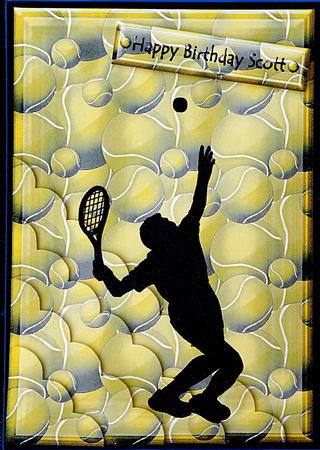 The King of the Tennis Ball Shell Edged Corner Stacker Card by Suzi Cooper