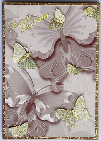 Earthy Shade Oriental Butterflies Backing Paper by Suzi Cooper