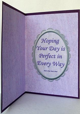 Insert for German Shepherd Purple/silver Cut & Fold Card by Suzi Cooper