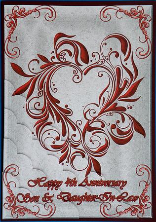 Son & Daughter-in-law Swirls Shell Edged Corner Stacker Card by Suzi Cooper
