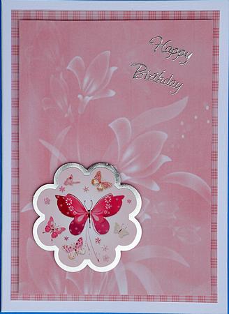 Pink Floral and Plaid Card Fronts by Suzi Cooper