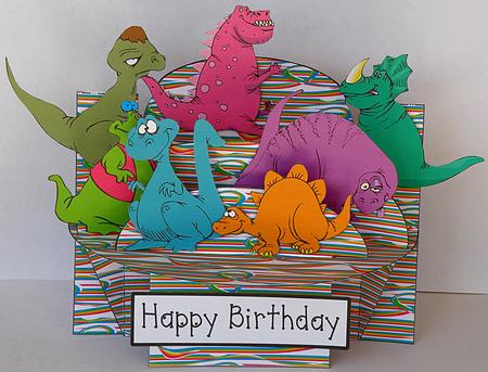 Funny Dinosaurs 3D Shelf Card Kit by Suzi Cooper