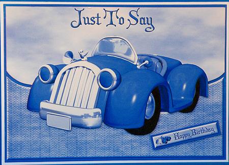 Just to Say - blue Toon Car with Topper by Suzi Cooper
