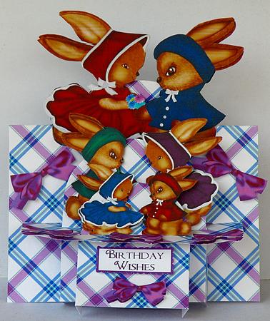 Bunny Love 3D Shelf Card with Decoupage by Suzi Cooper
