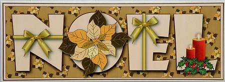 Noel with Cream Poinsettias Large Dl 3 by Suzi Cooper