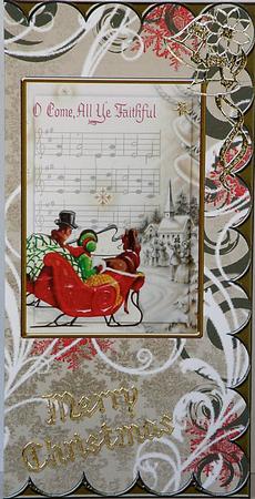 Christmas Come All Ye Faithful Scallop Edge Dl Card by Suzi Cooper