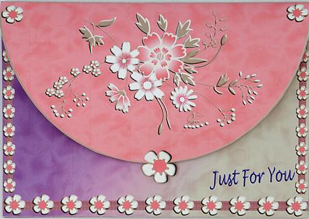Pretty Flower Spray A5 Gift Envelope Card Kit by Suzi Cooper