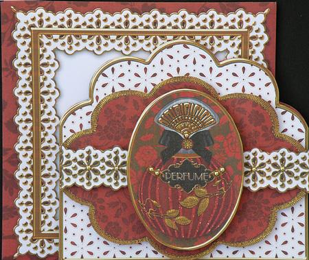 Burlesque Perfume Anglaise Scalloped 3D Decoupage Card Kit by Suzi Cooper