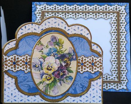 Blue Pansies Em Anglaise Scallop Bottom Stacker by Suzi Cooper