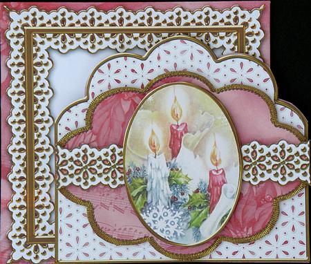 Candle Trio Anglaise Scallop 3D Decoupage Card Kit by Suzi Cooper
