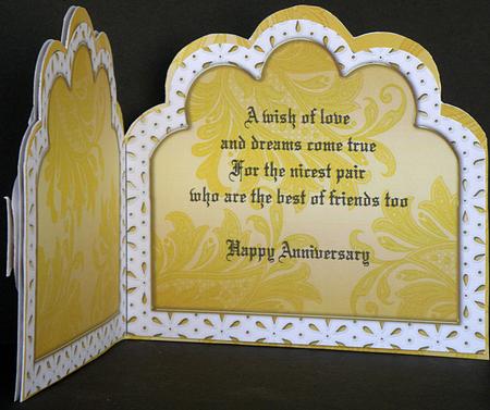 Cream Roses 2 Embroidery Anglaise Matching Card Insert by Suzi Cooper