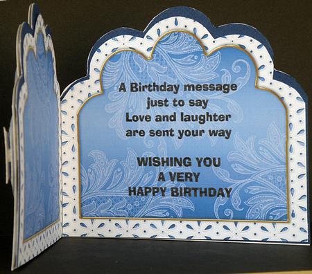 Blue Pansies Embroidery Anglaise Matching Card Insert by Suzi Cooper
